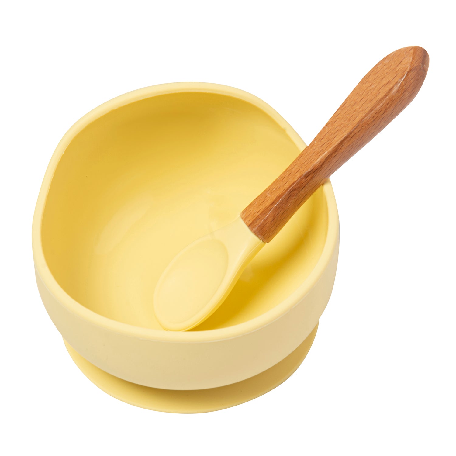 Yellow Silicon Bowl And Spoon Set