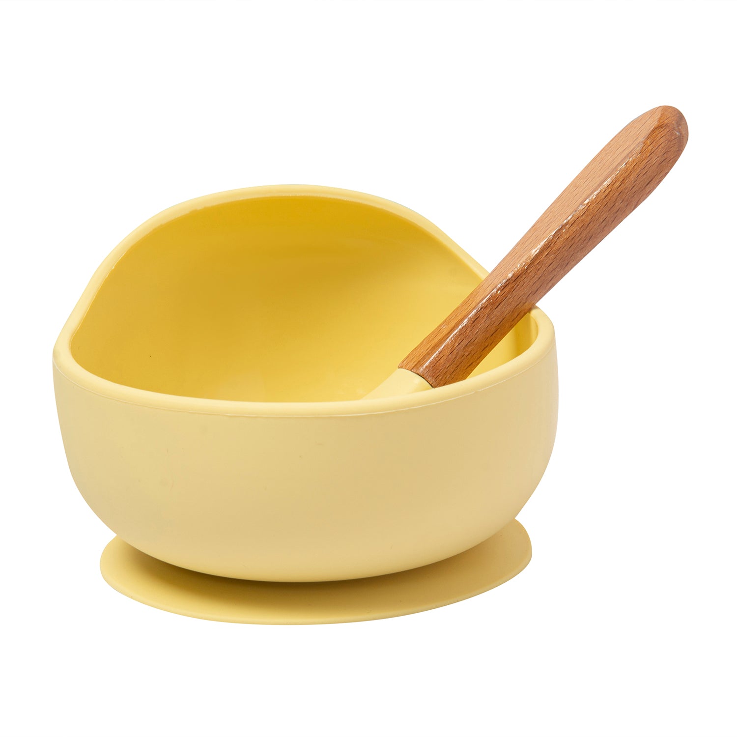 Yellow Silicon Bowl And Spoon Set