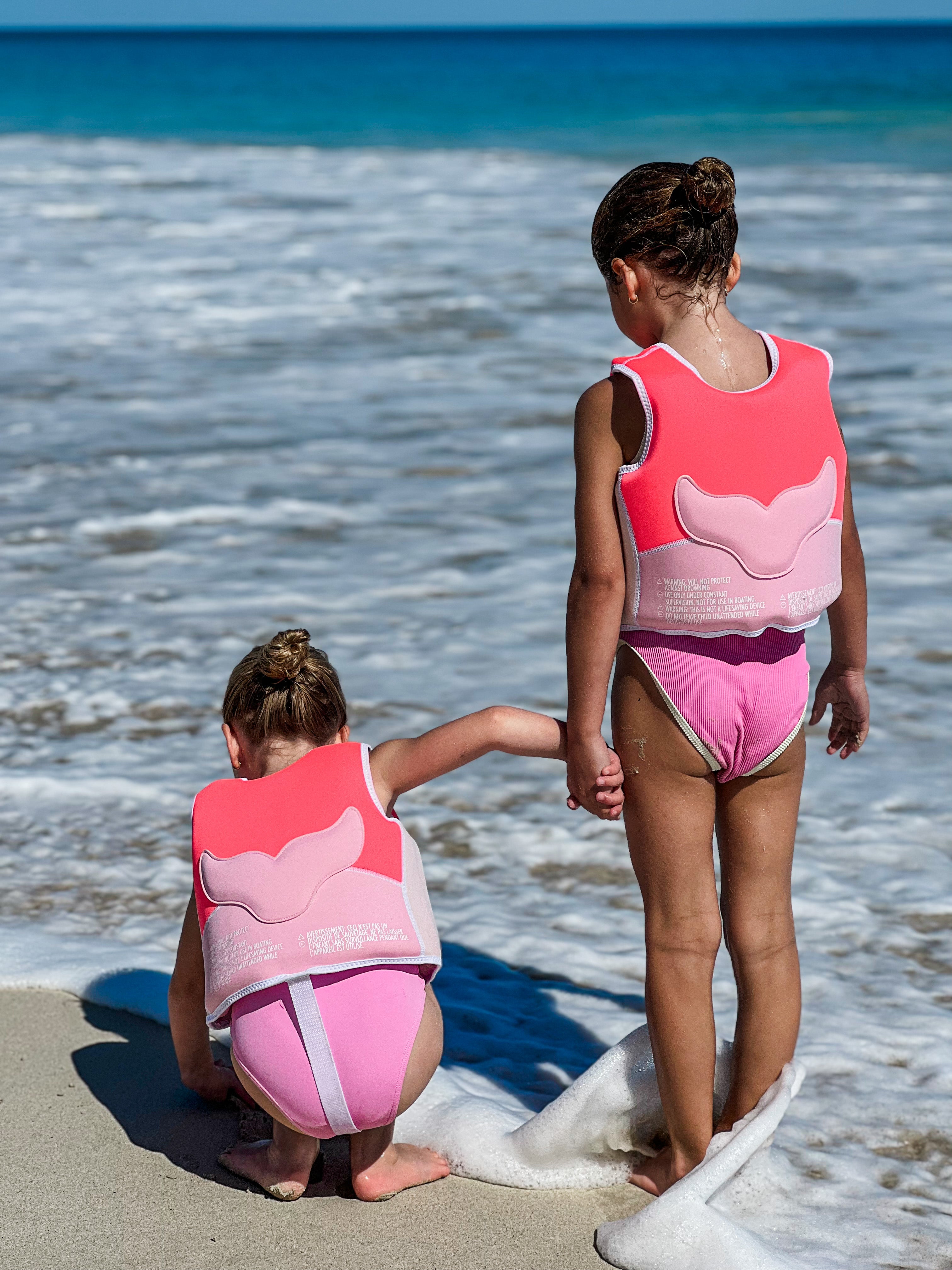 SUNNYLiFE Melody the Mermaid Swim Vest  Neon Strawberry