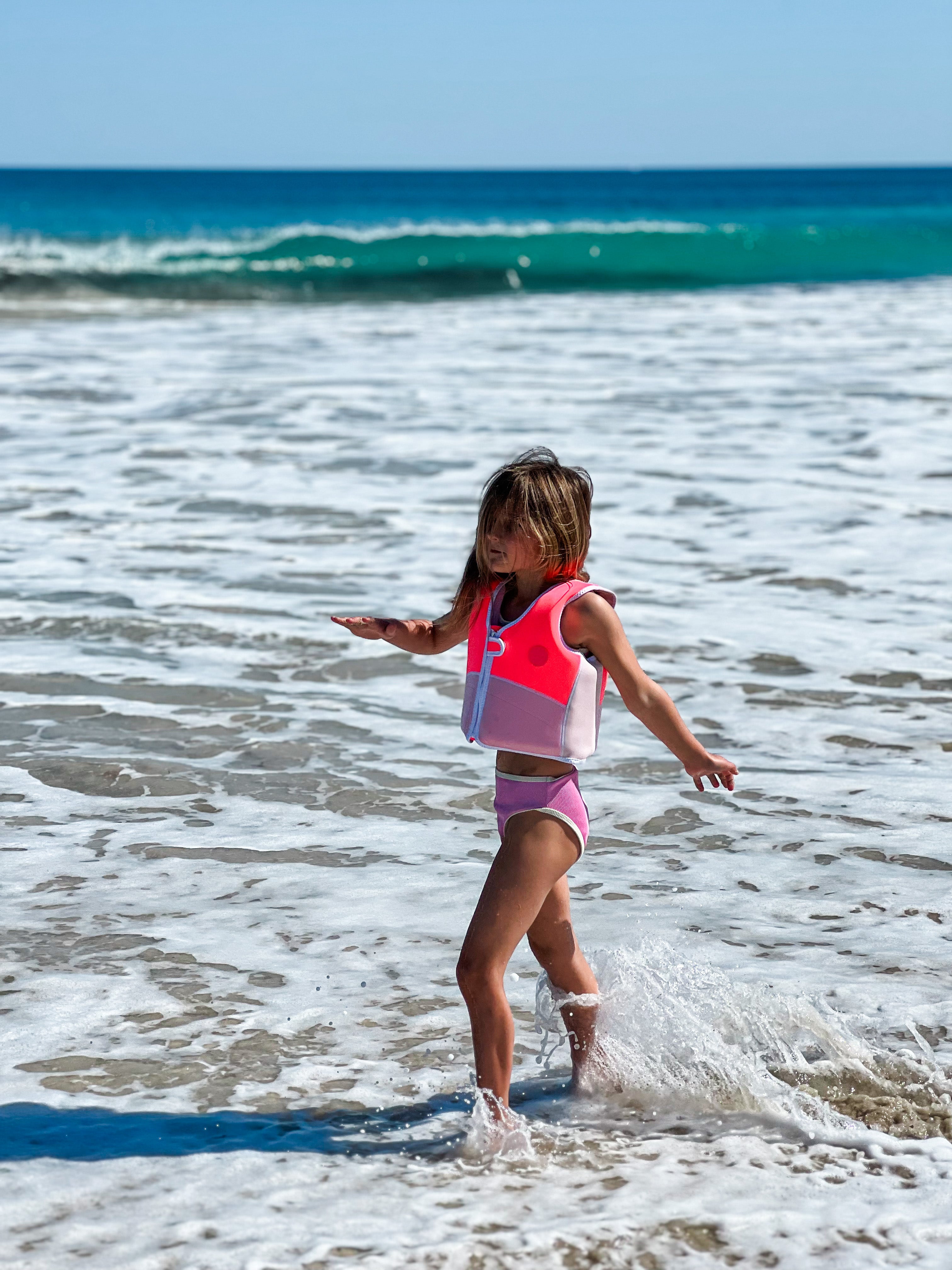 SUNNYLiFE Melody the Mermaid Swim Vest  Neon Strawberry