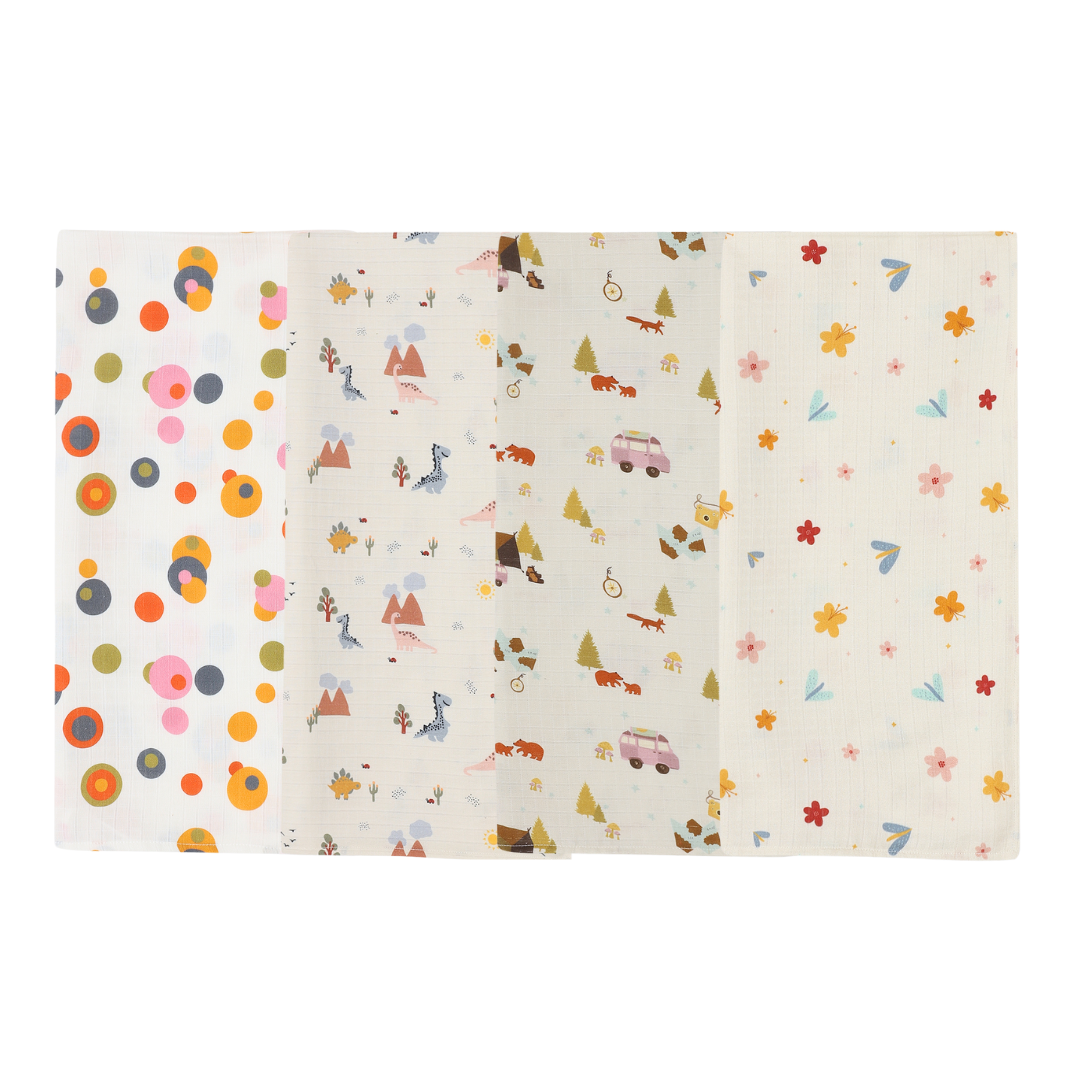 Organic Muslin Swaddle for Newborns-Set Of 4