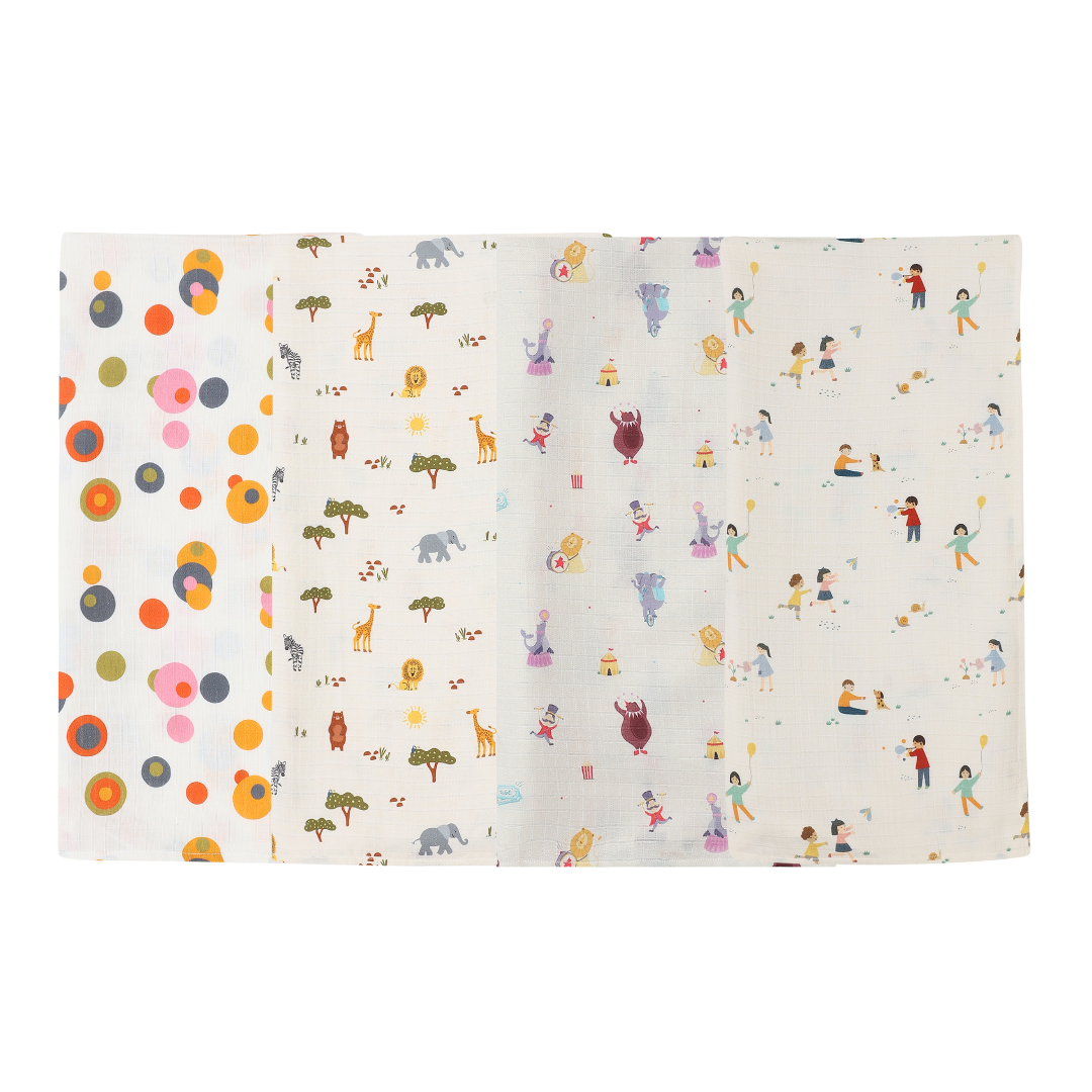 Organic Muslin Swaddle for Newborns-Set Of 4