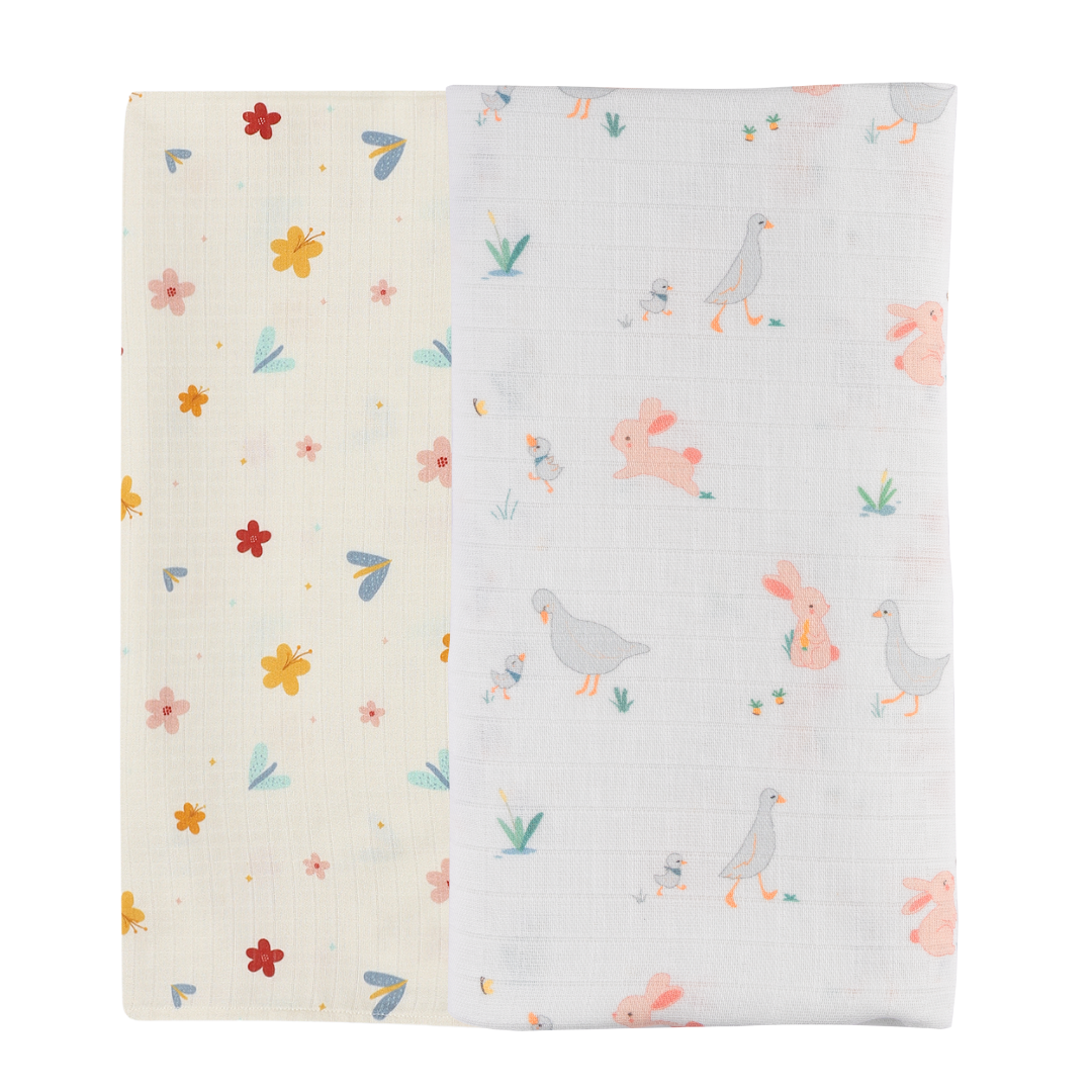 Organic Muslin Swaddle for Newborns-Set Of 2