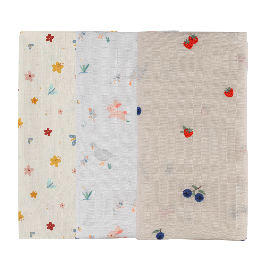 Organic Muslin Swaddle for Newborns-Set Of 3