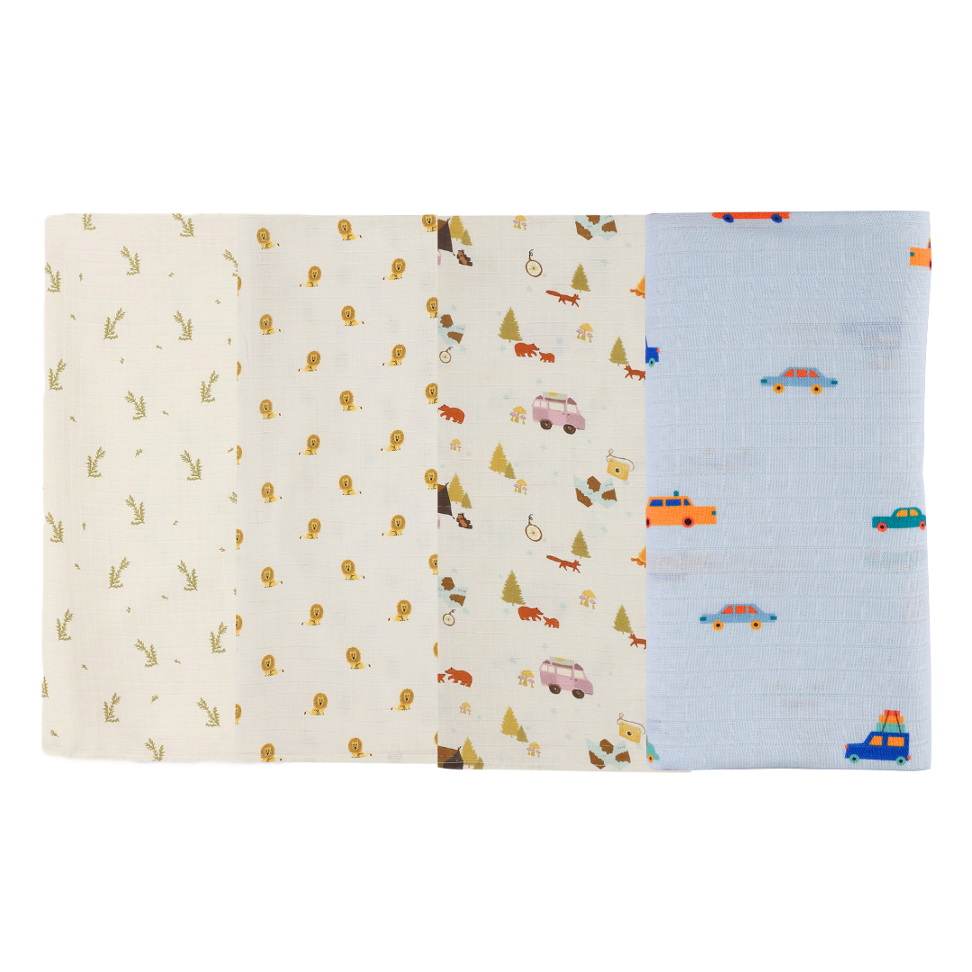 Organic Muslin Swaddle for Newborns-Set Of 4
