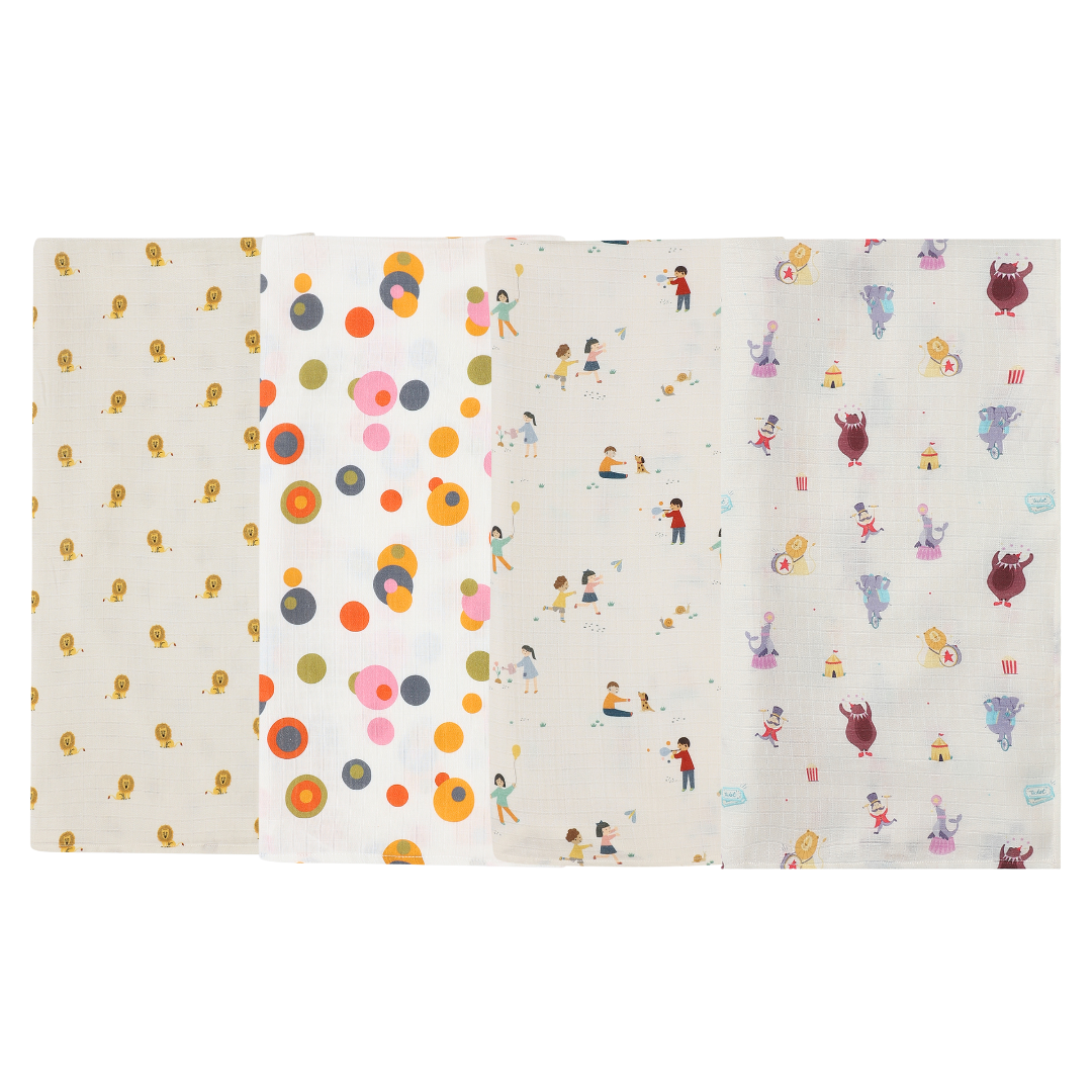 Organic Muslin Swaddle for Newborns-Set Of 4