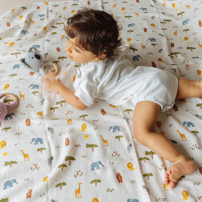 Organic Muslin Swaddle (Hand-Block Printed)