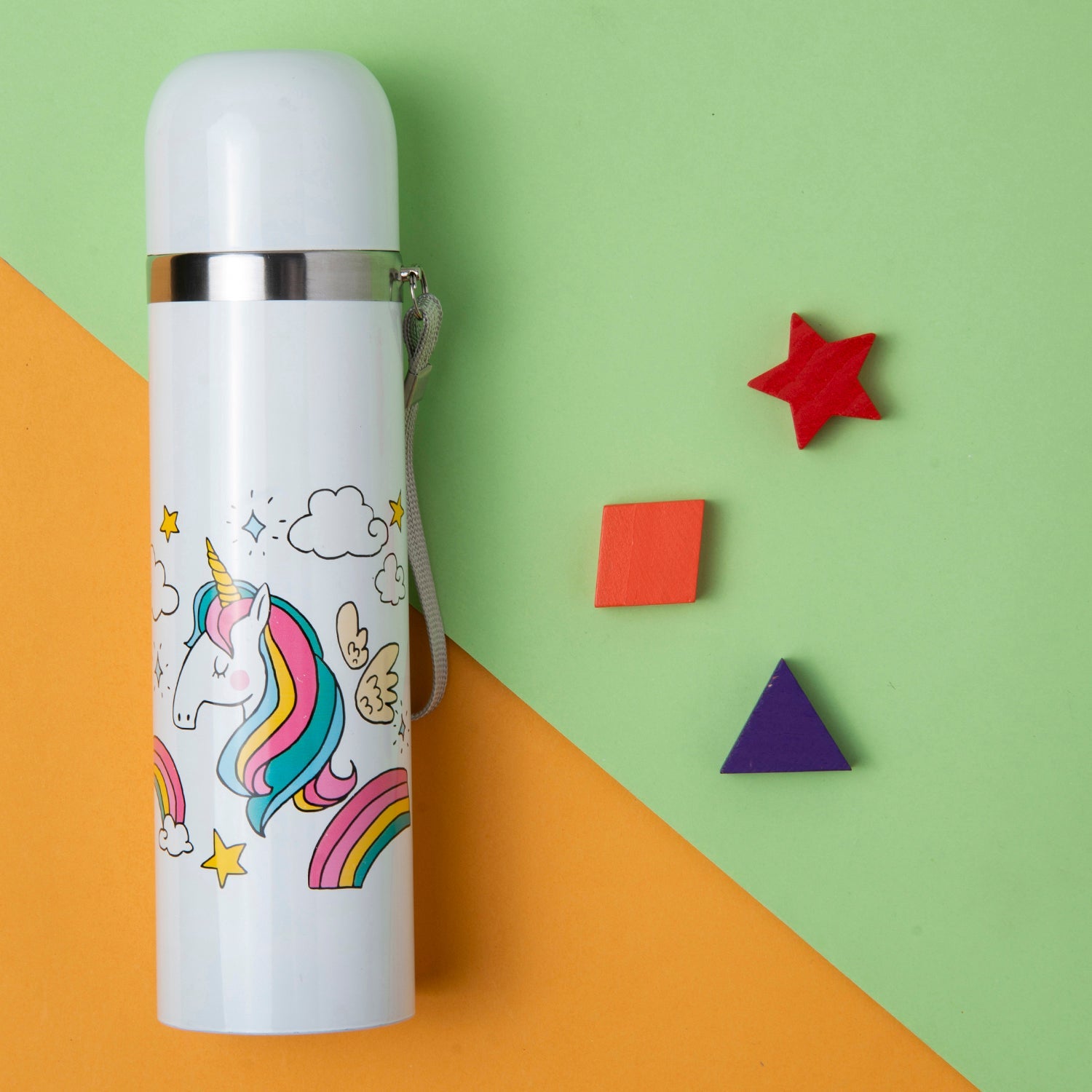 Dreaming Unicorn White 500 ml Stainless Steel Flask - Baby Moo