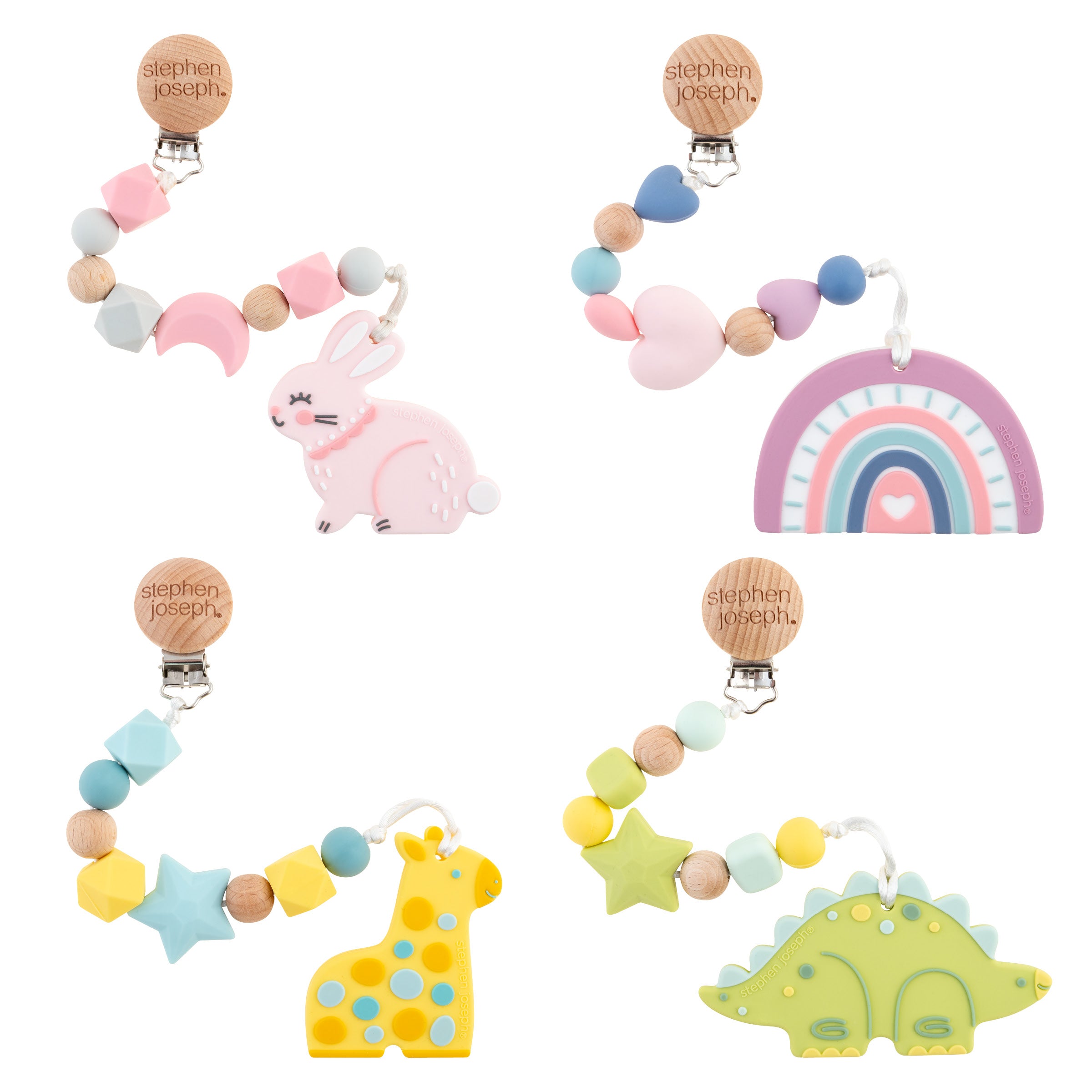 Silicone Teether With Pacifier Clip