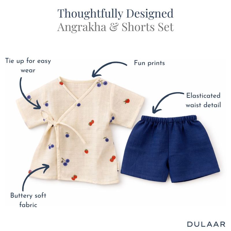 Organic Muslin Angrakha & Shorts Set