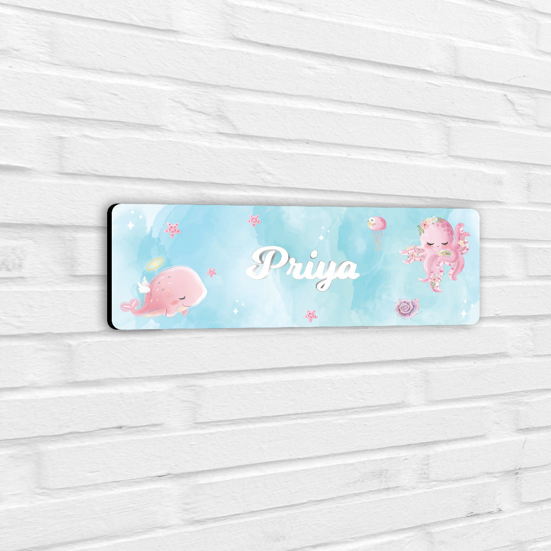 Blushing Underseas Name Plate (Petite) (kids)