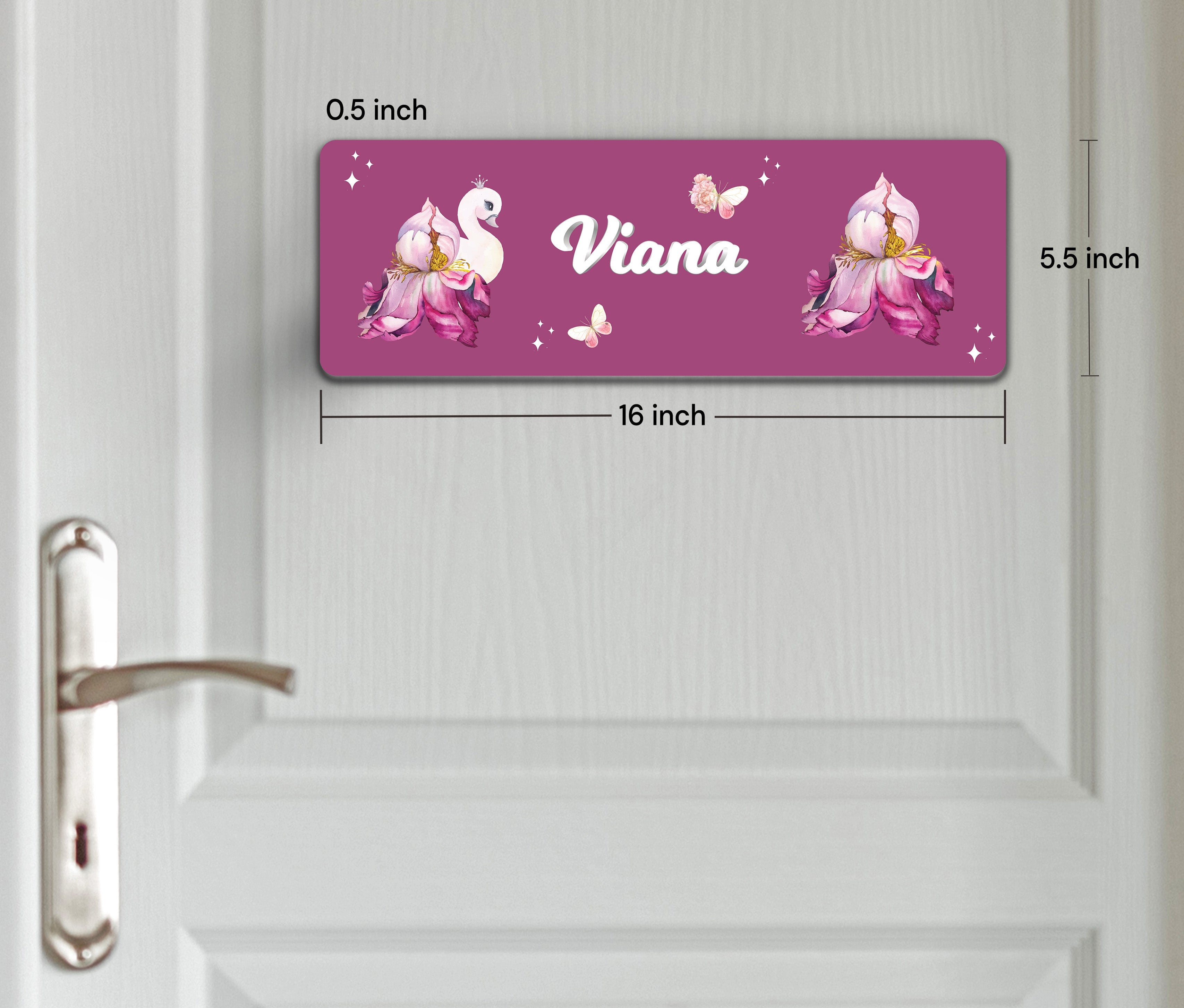 Butterfly Swan Blossom Name Plate (Petite) (kids)