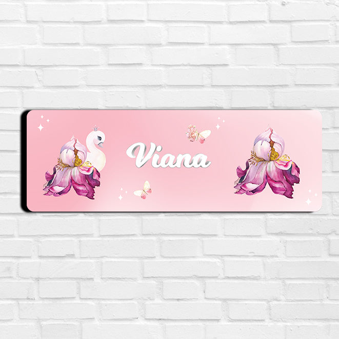 Butterfly Swan Blossom Name Plate (Petite) (kids)