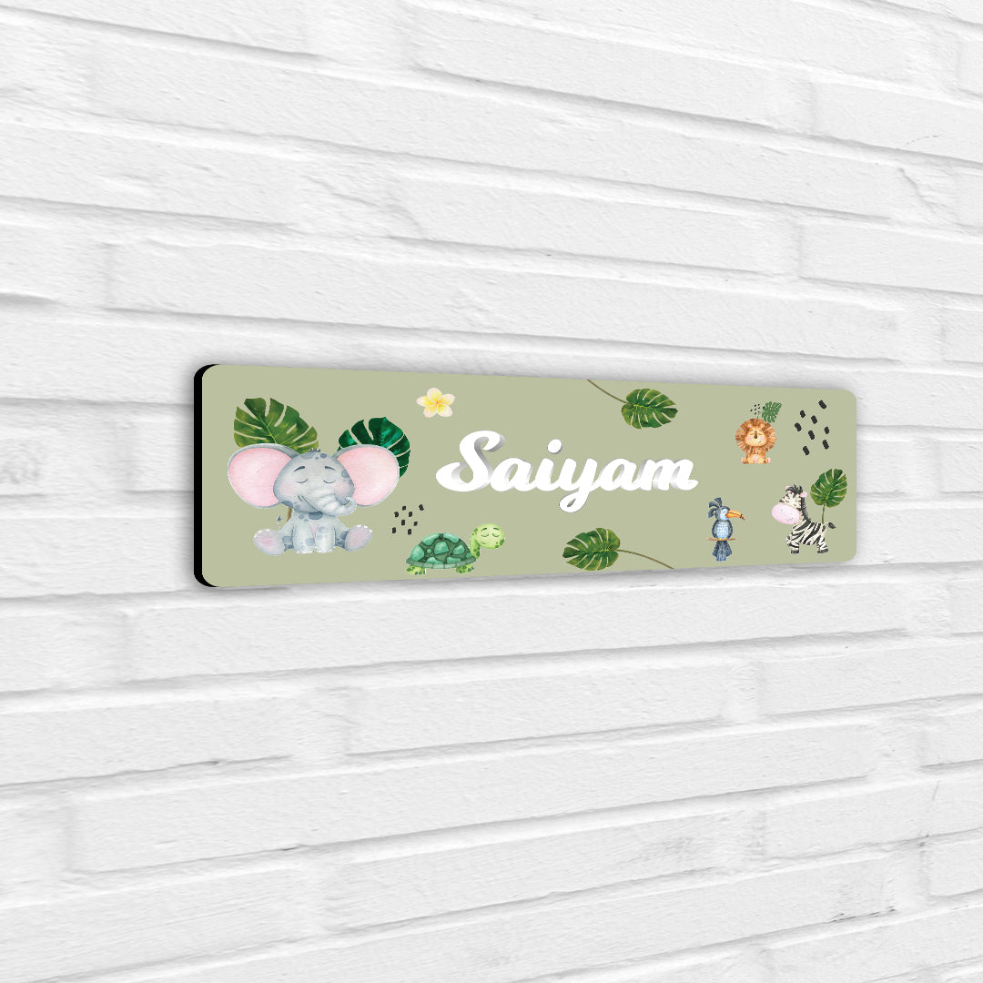 Jungle Friends Name Plate (Petite) (kids)