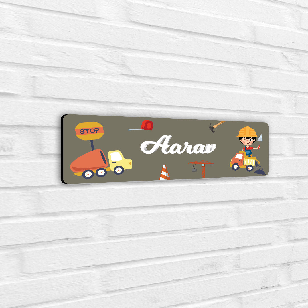 Little Builder Name Plate (Petite) (kids)