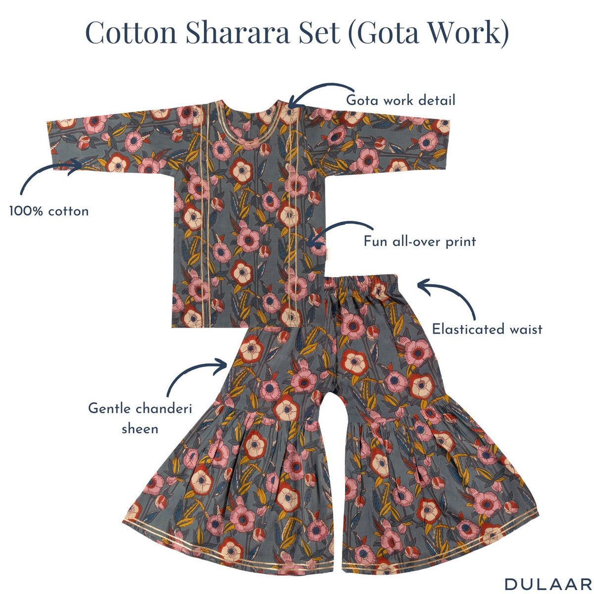 Cotton Sharara Set (Gota Work)