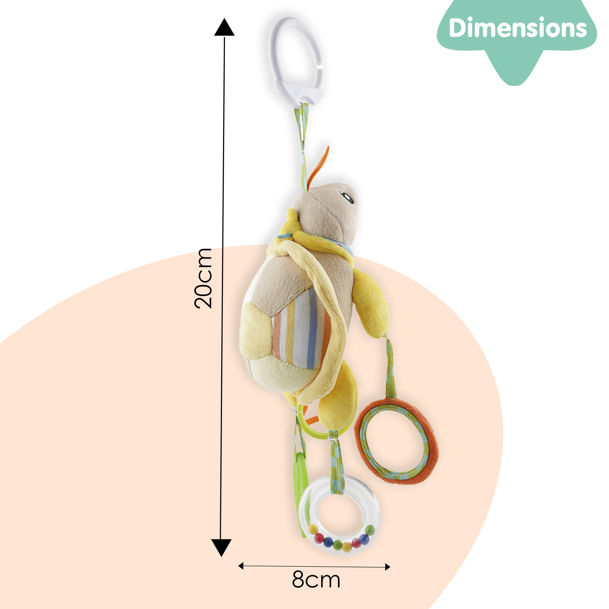 Tortoise Yellow Hanging Toy With Teether