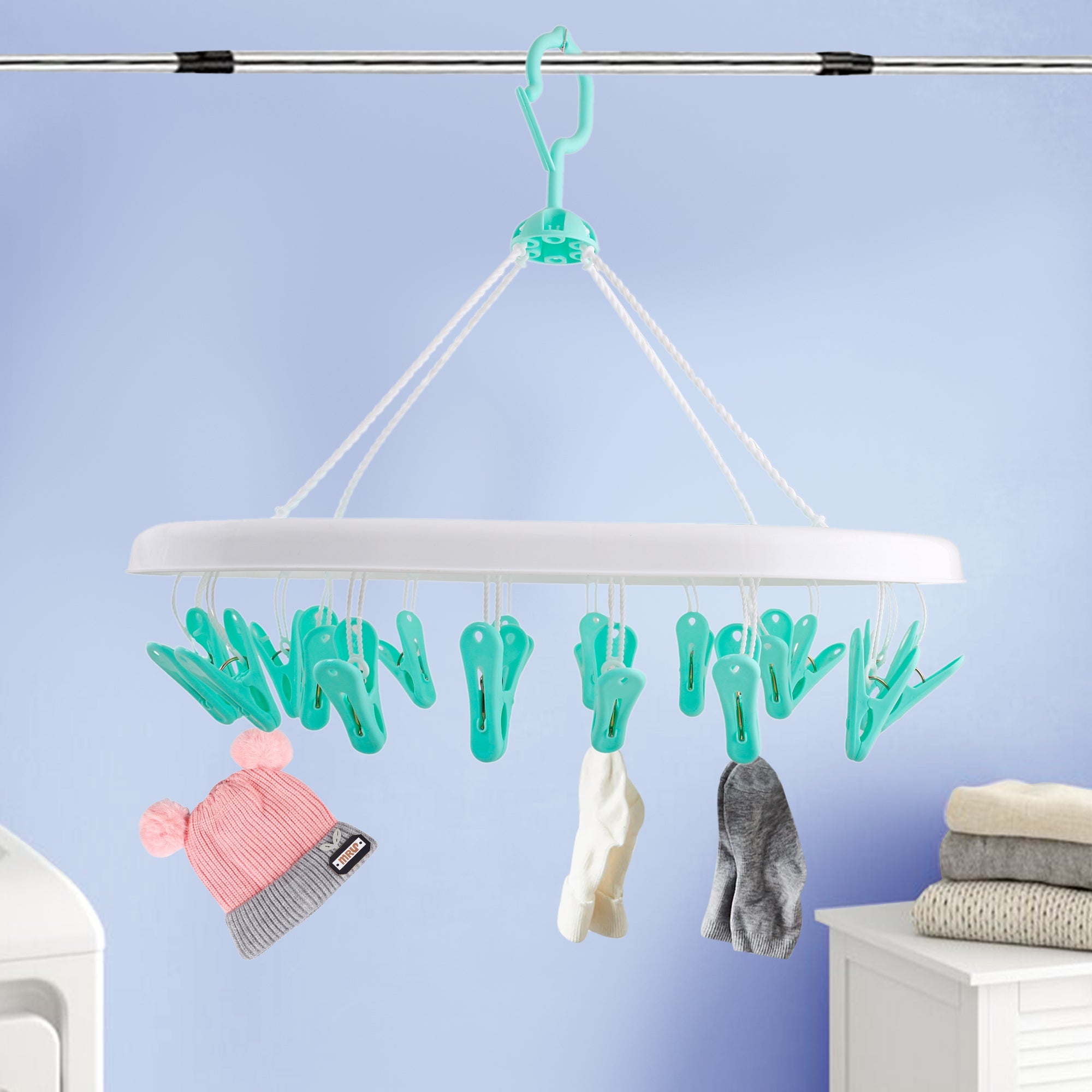 Turquoise Premium Oval Clip Hanger - Baby Moo