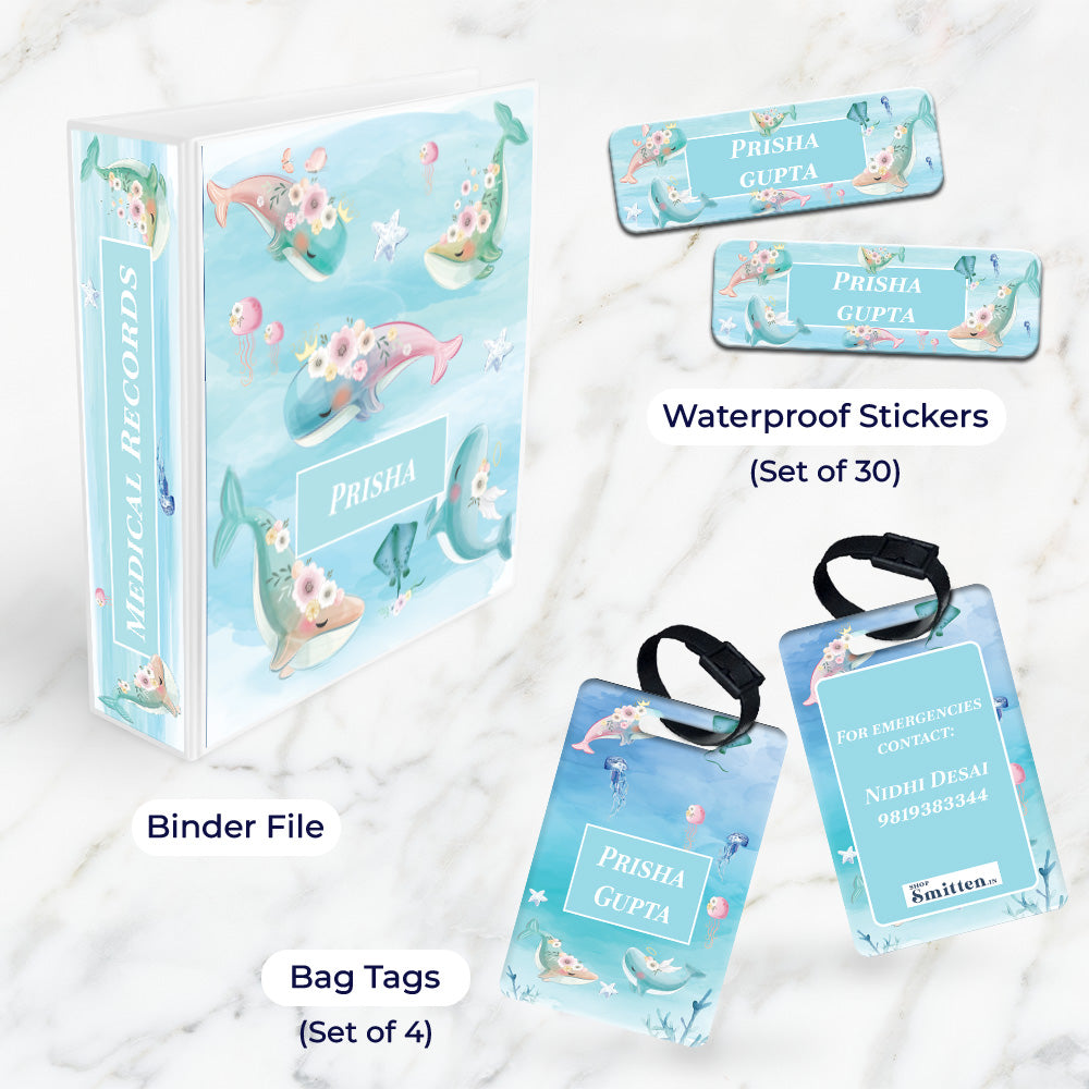 Floral Whales Stationery Set (kids)