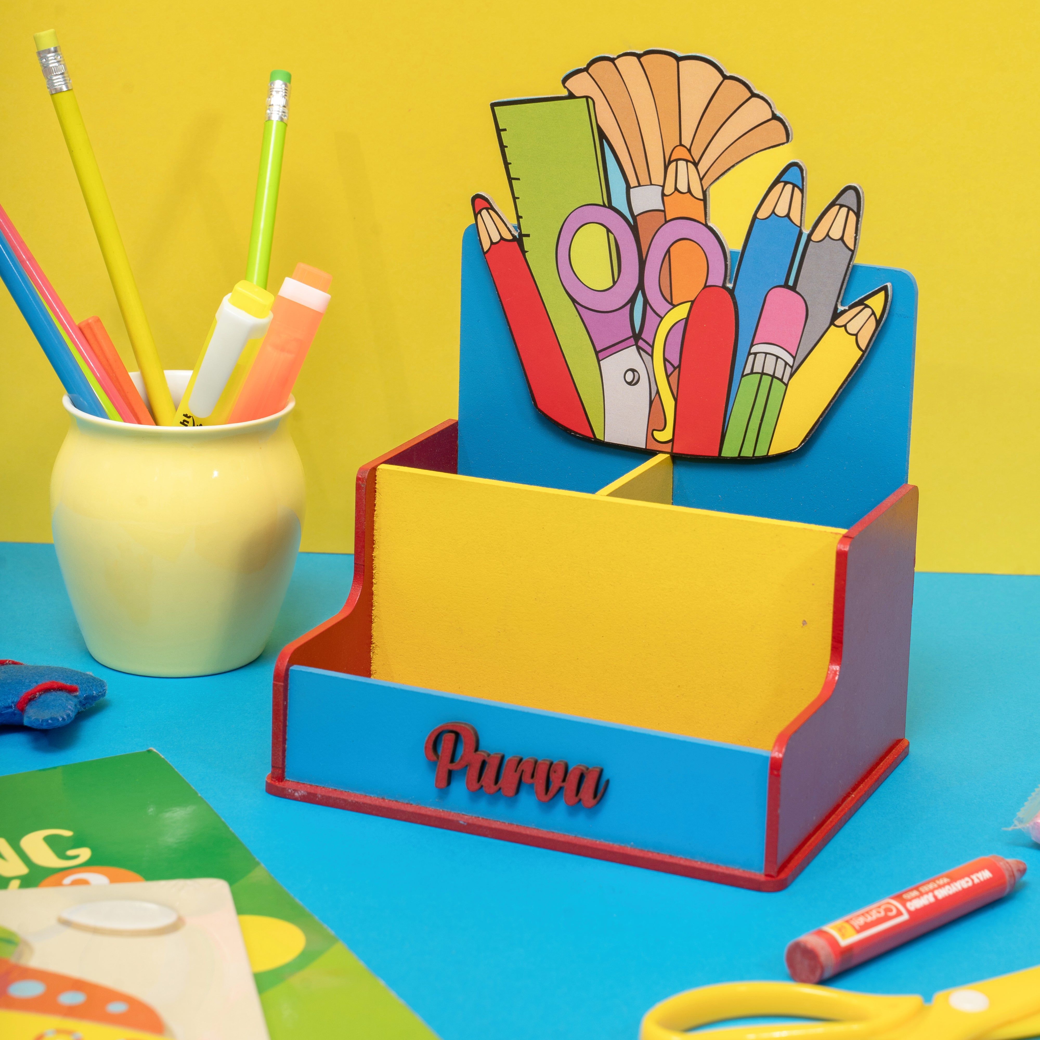 Personalised 2 Slot Stationery Holder