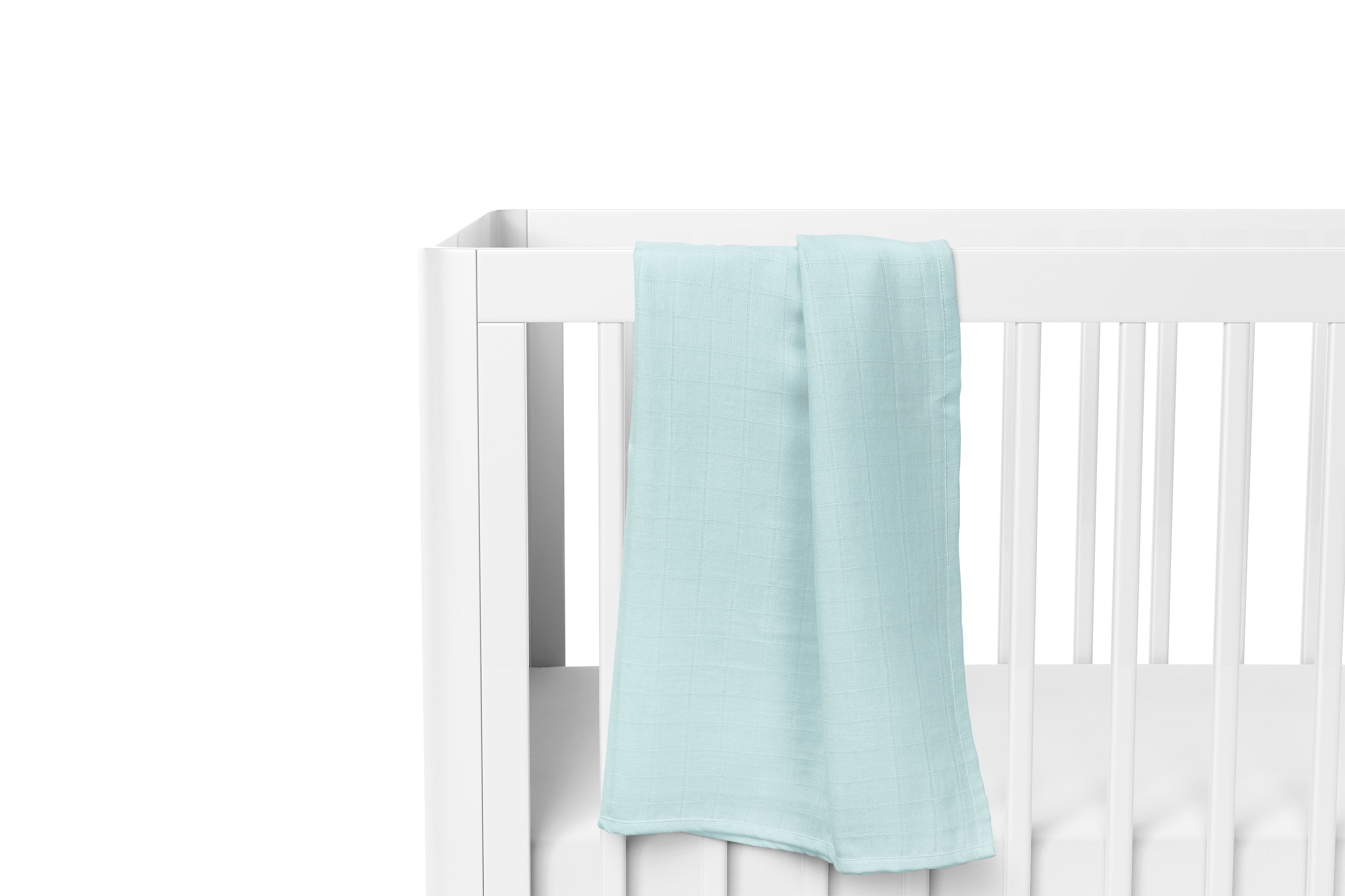 The White Cradle Baby Nursery Swaddle Blanket Wrap 3pcs Pure Organic Cotton Double Layer Muslin Cloth - Blue & Grey