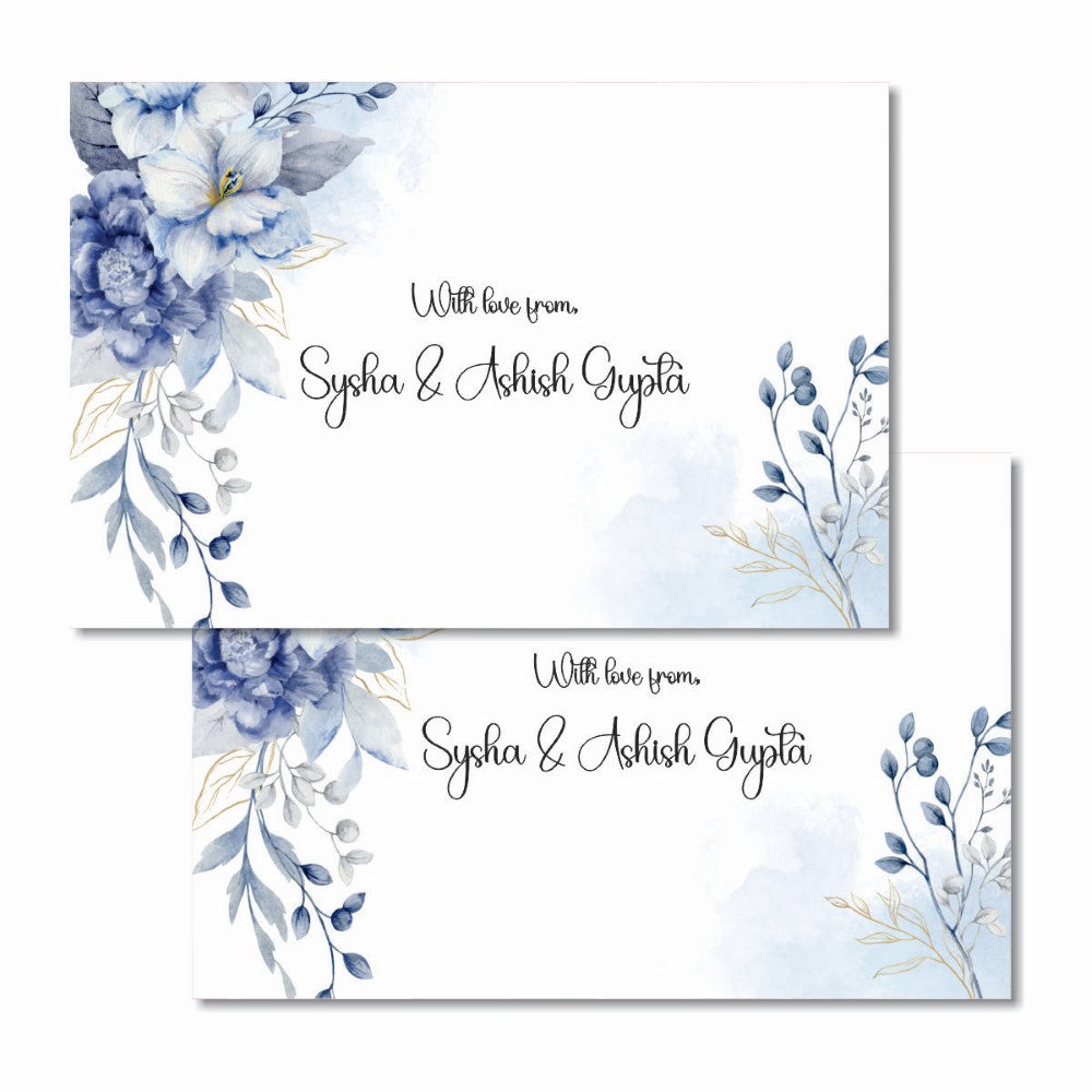 Gift Tags Rectangle - Sapphire Petals - image 1