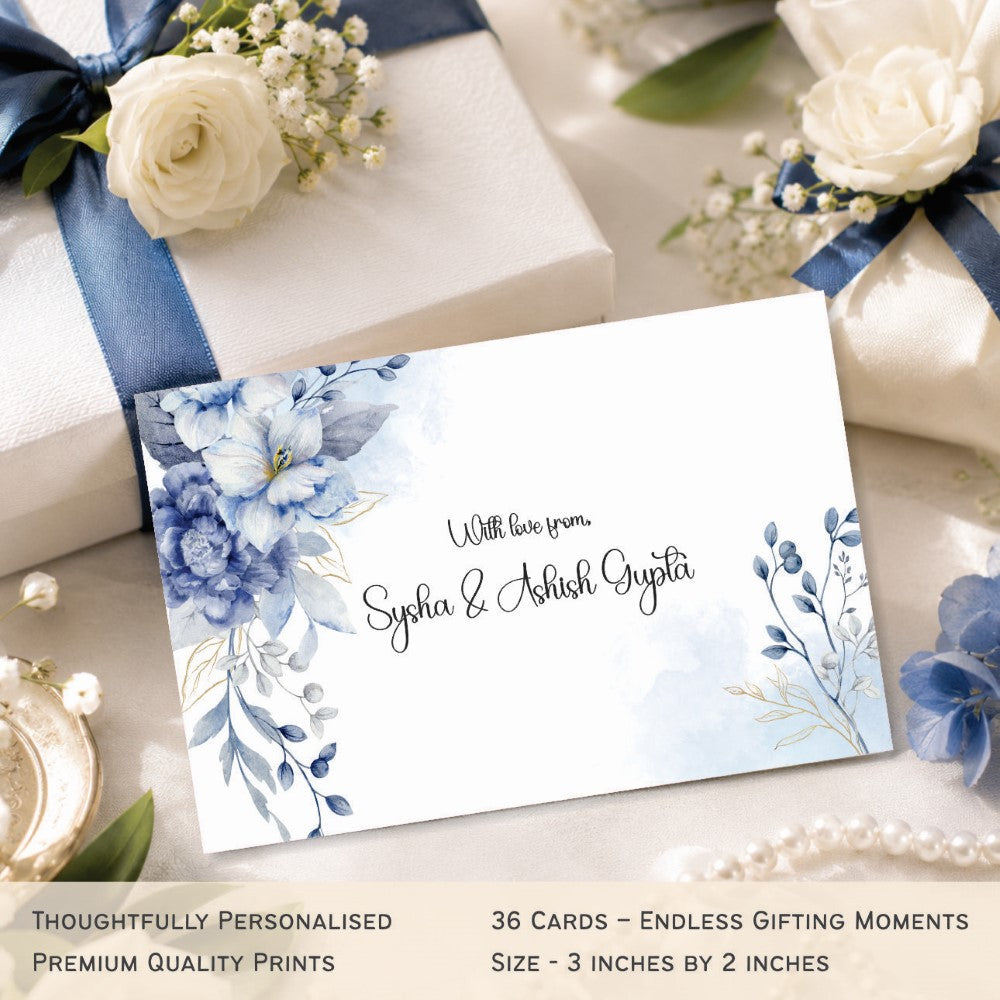 Gift Tags Rectangle - Sapphire Petals - image 2