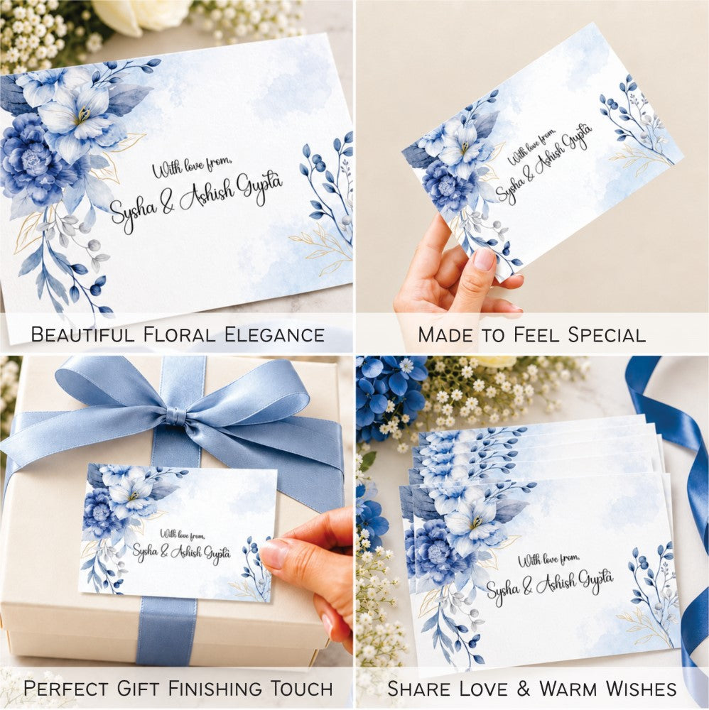 Gift Tags Rectangle - Sapphire Petals - image 3