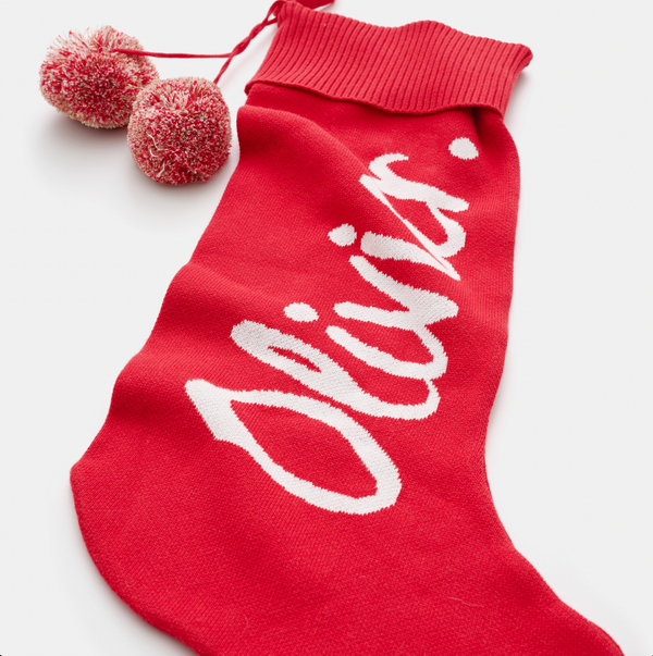 Classic Christmas Stocking - Base: Red; Letter: Ivory