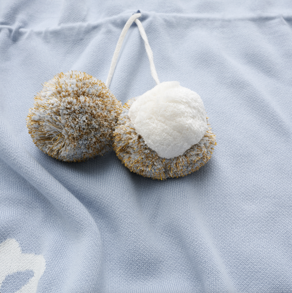 Classic Christmas Santa Sack - Base: Kentucky Blue; Letter: Ivory