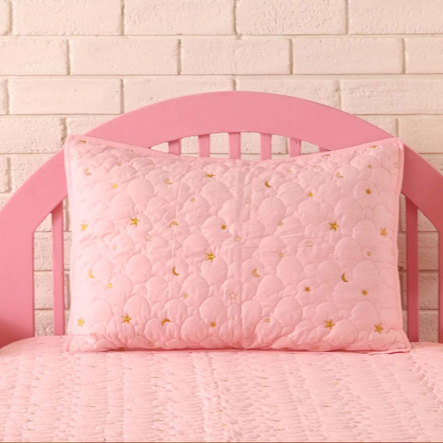 Dream A Little Dream Baby Pink Quilted Pillow