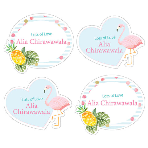 Personalised Gift Stickers -  Flamingo, Set of 30
