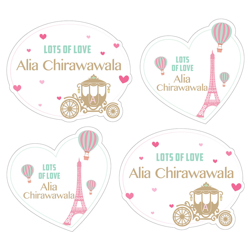 Personalised Gift Stickers -  Parisian, Set of 30