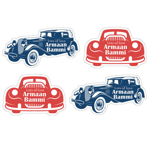 Personalised Gift Stickers -  Vintage Car, Set of 38