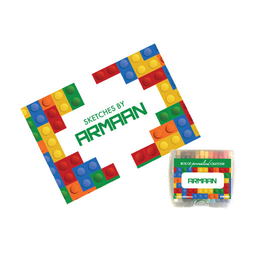 Personalised Sketch Book & Crayon Set