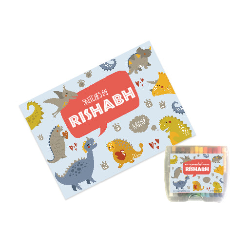 Personalised Sketch Book & Crayon Set