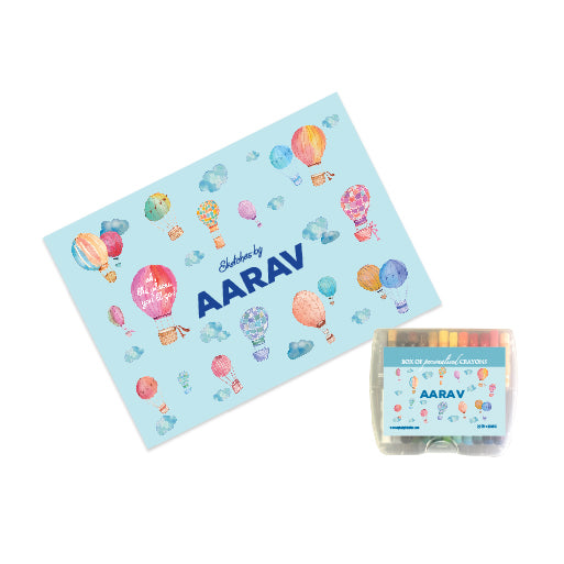 Personalised Sketch Book & Crayon Set
