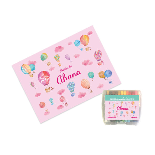 Personalised Sketch Book & Crayon Set