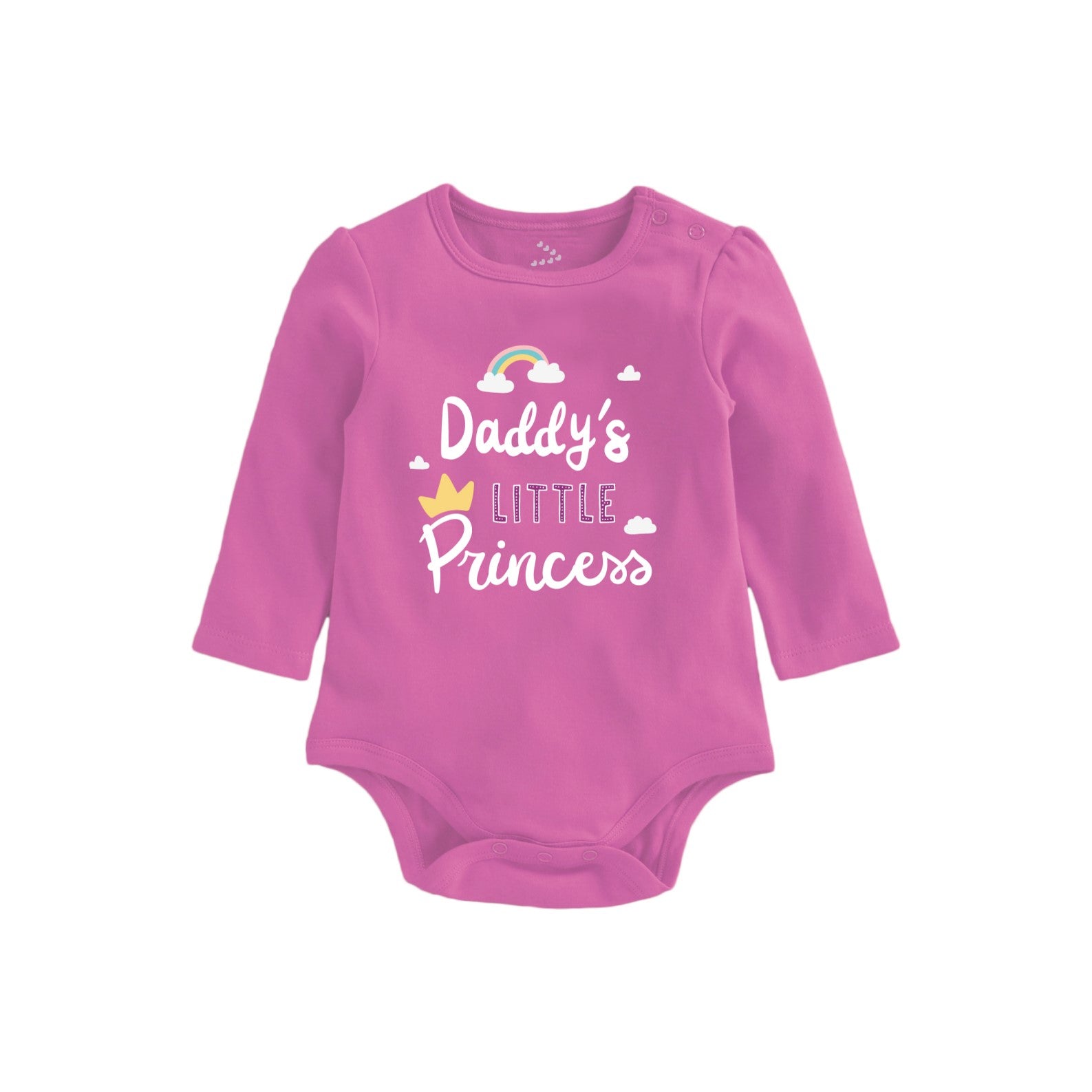 Daddy's Princess Printed Baby Onesie - Pink Full-Sleeves