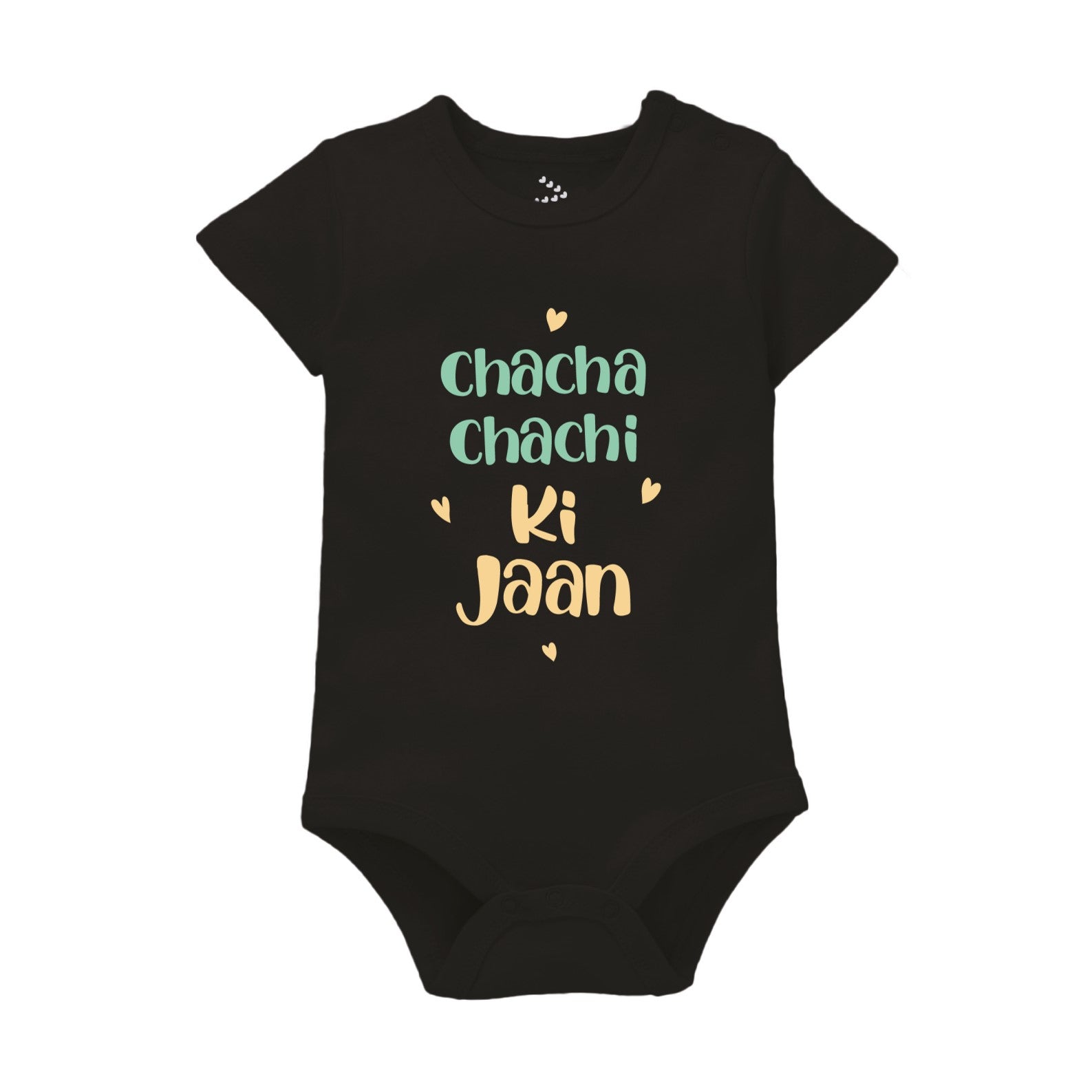 Chacha Chachi ki Jaan Printed Baby Onesie - Black
