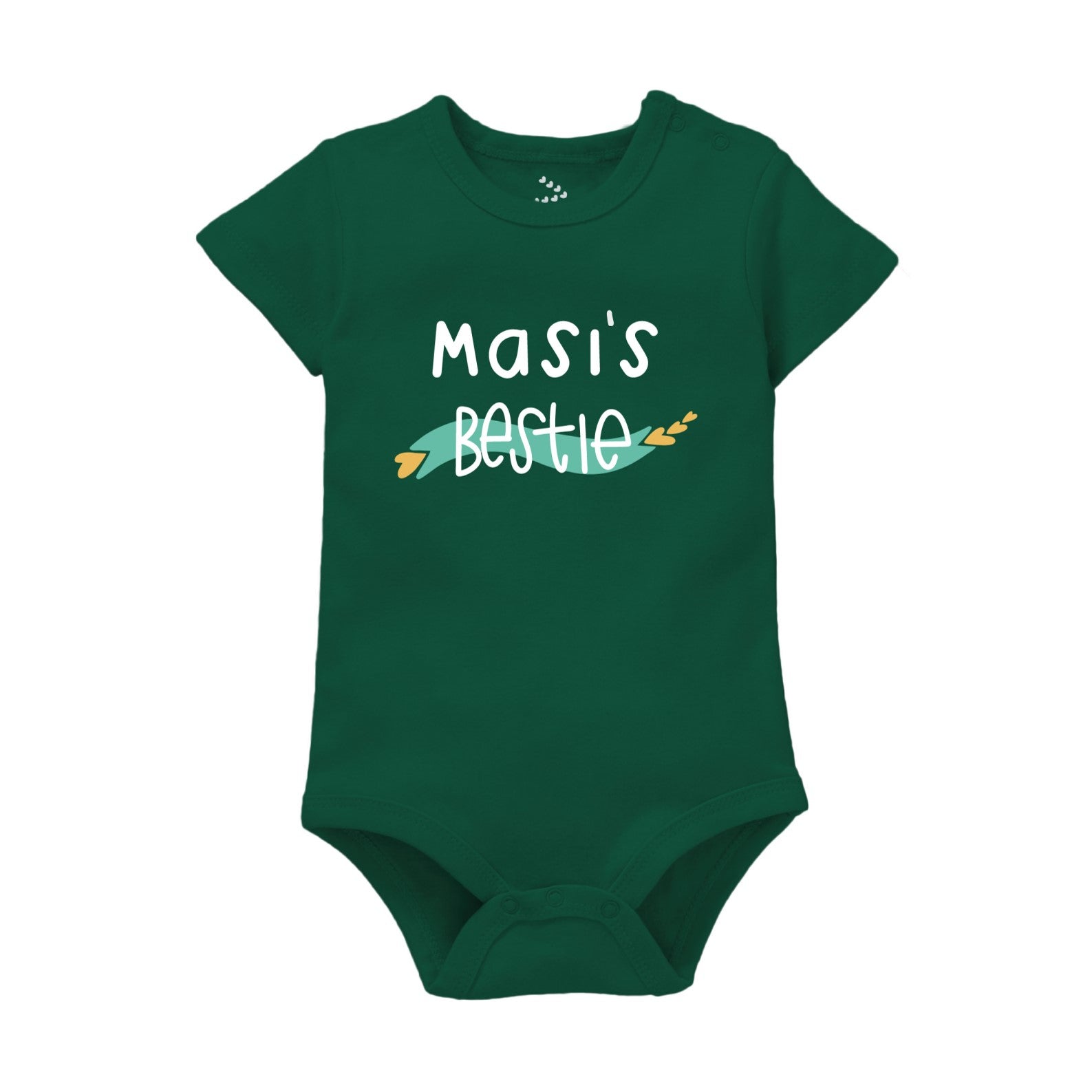 Masi's Bestie Printed Baby Onesie - Forest Green
