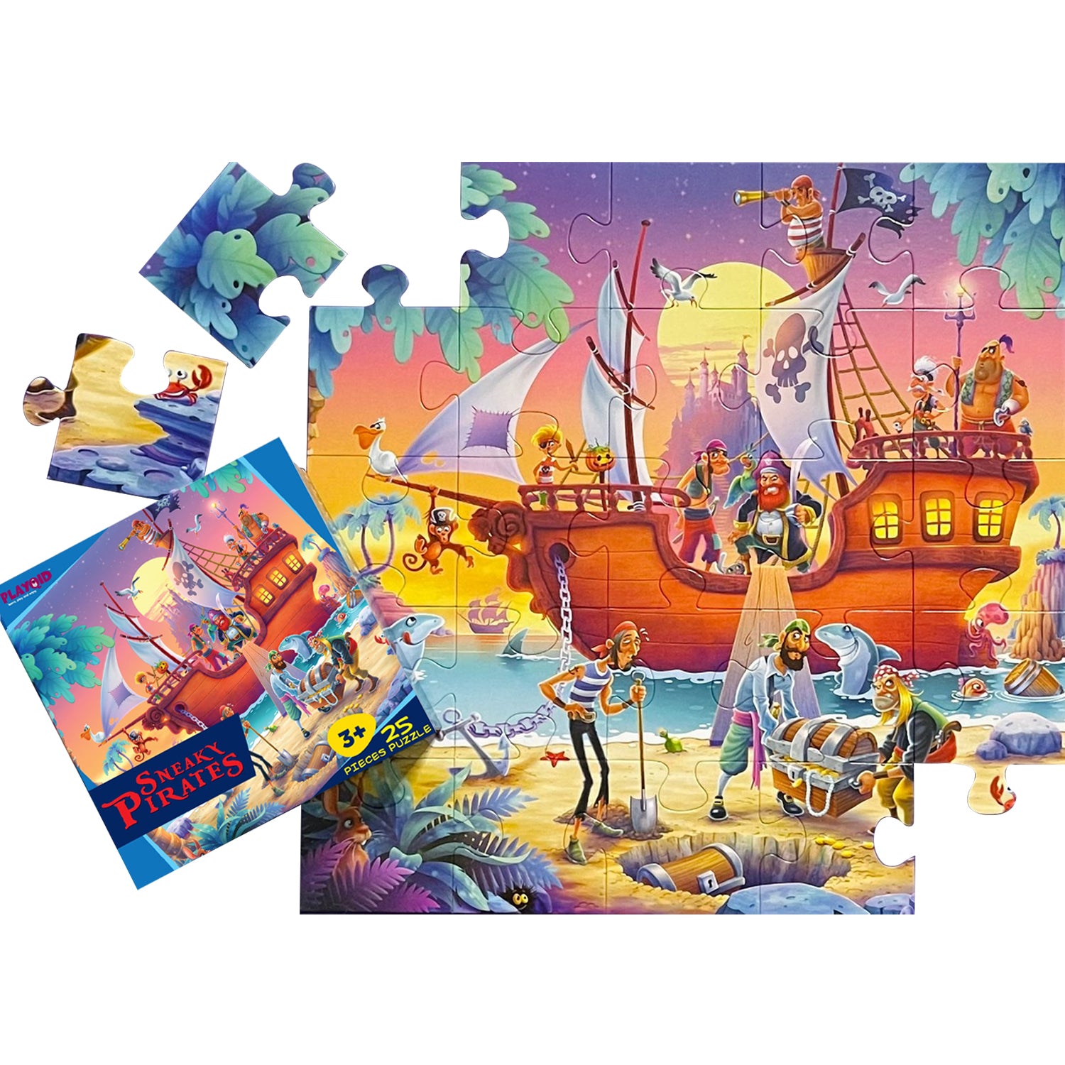 Animal Jambore + Sneaky Pirates - 37 Piece Puzzles