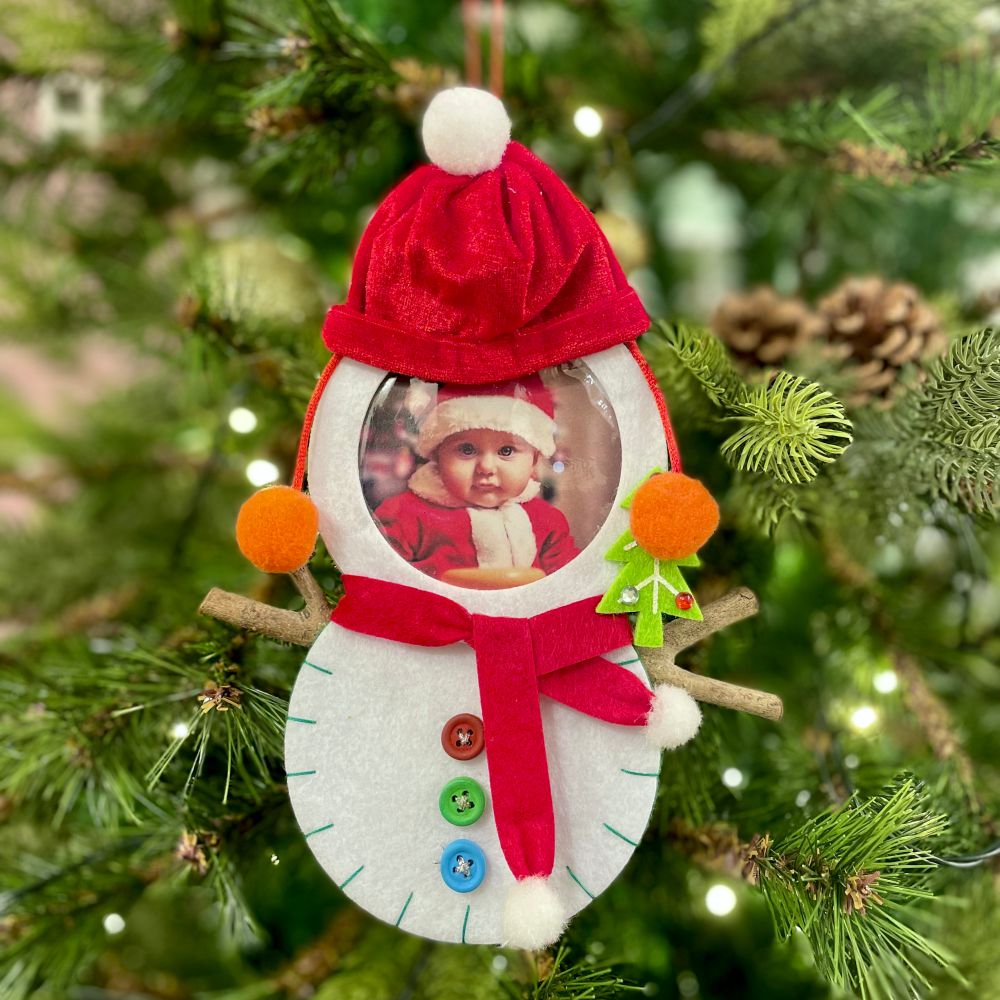 Snowman Felt Photoframe Hanging Ornament