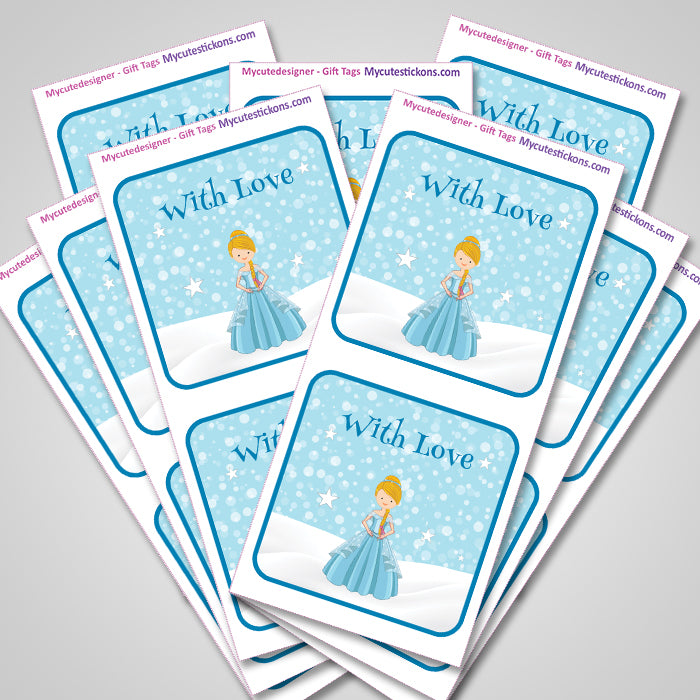 Personalised Gift Sticker - Snowy Princess - Set of 60