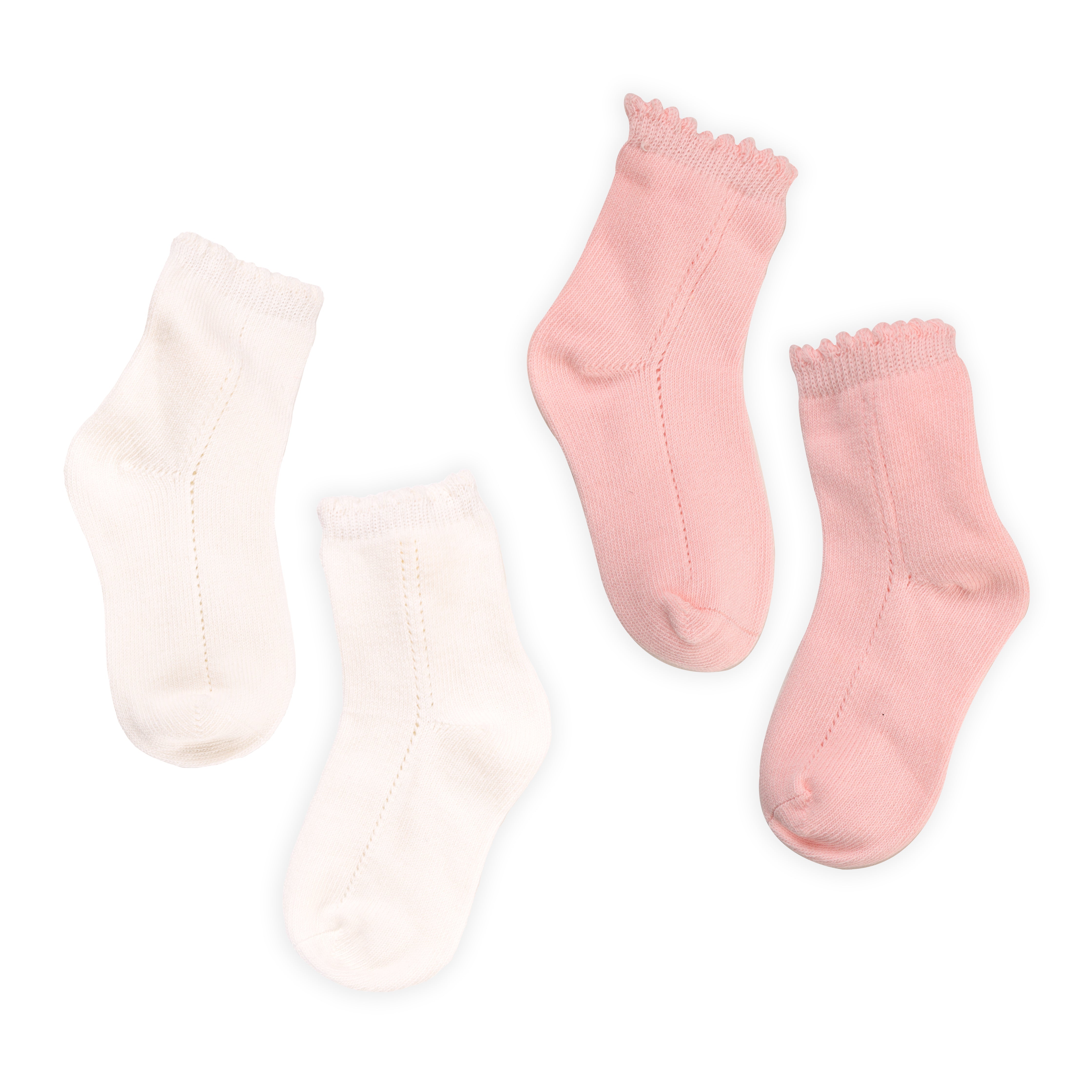 Pink & White Pom Pom Socks