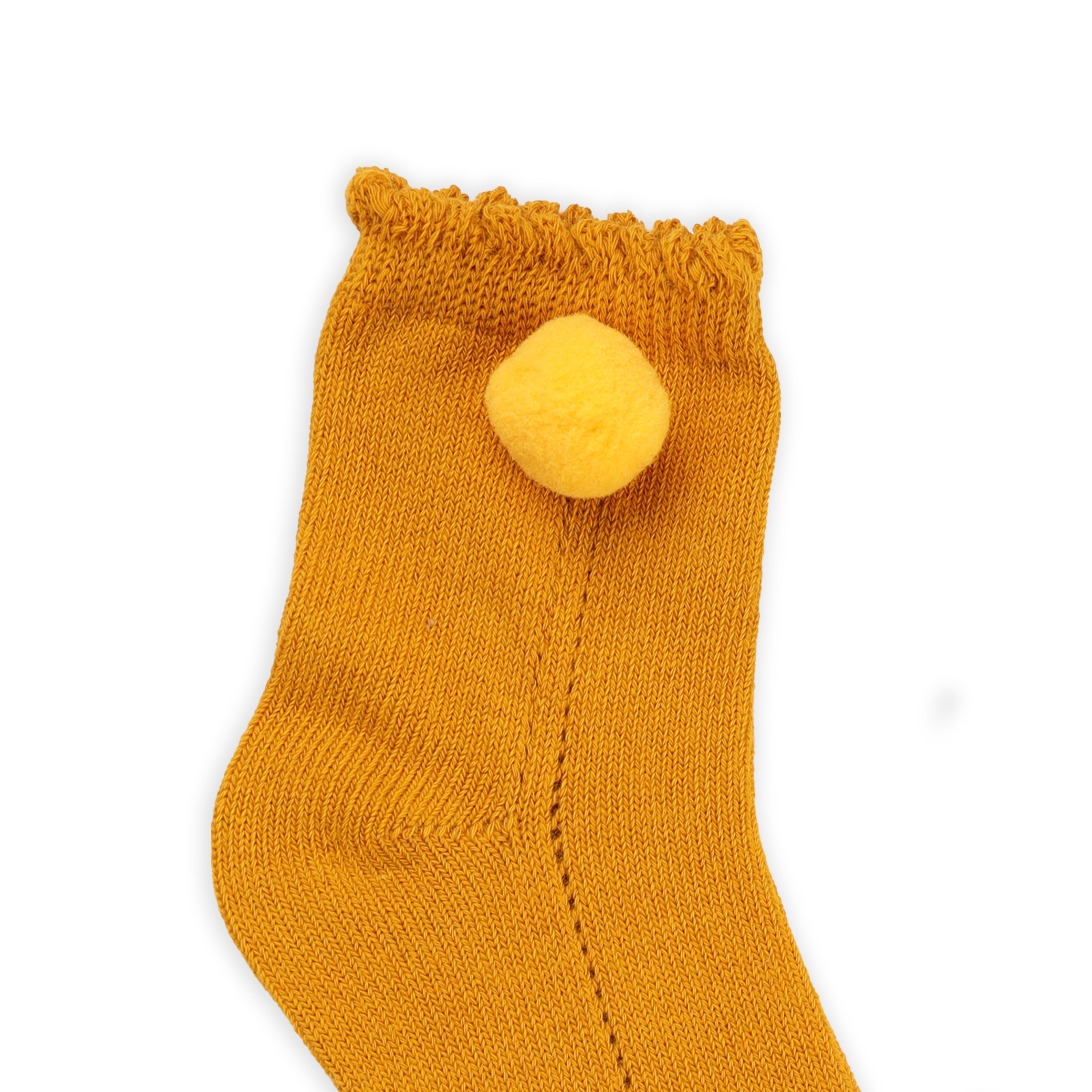 Red & Yellow Pom Pom Socks