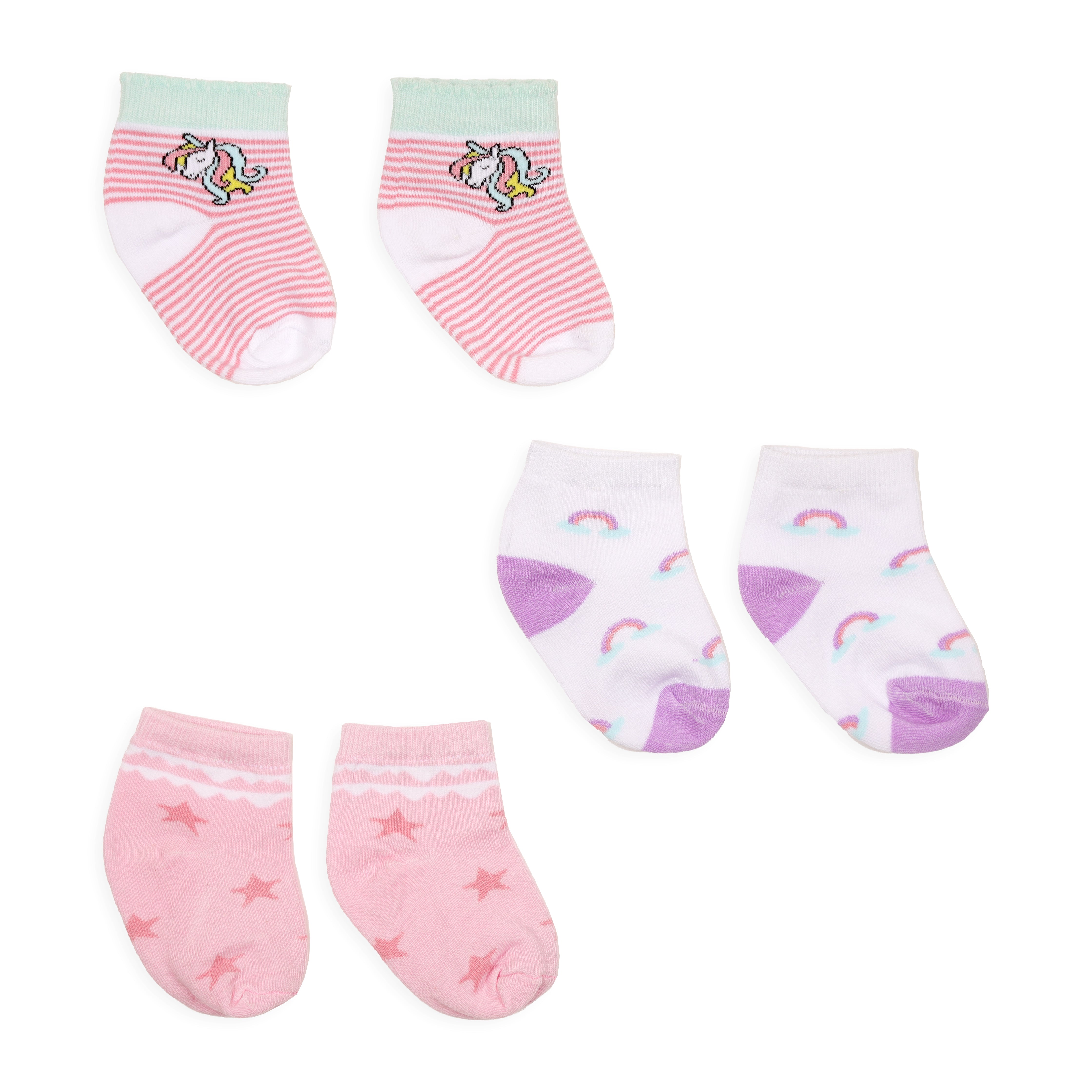 Unicorn Land Flat Socks (Pack of 3)