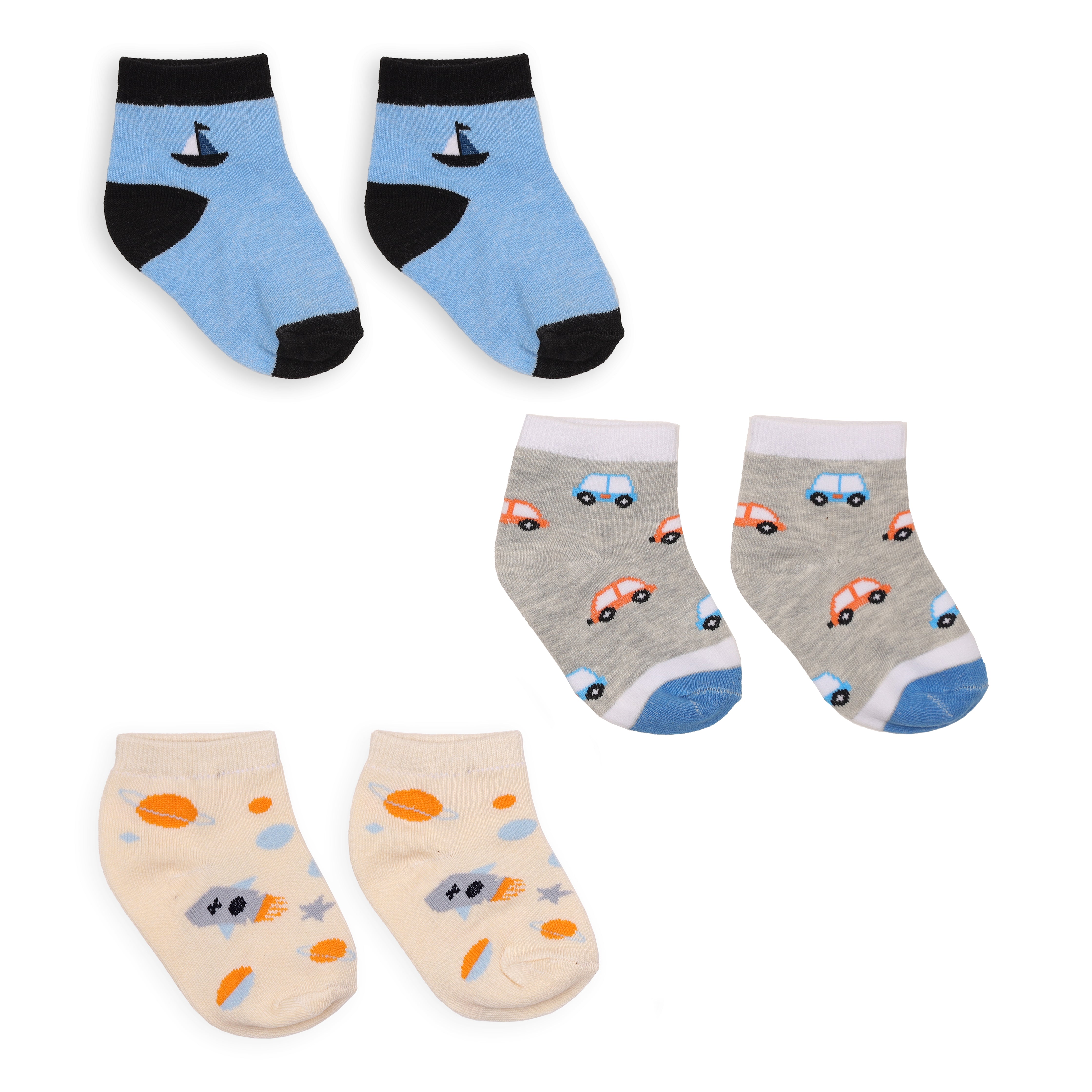 Adventure World Flat Socks (Pack of 3)