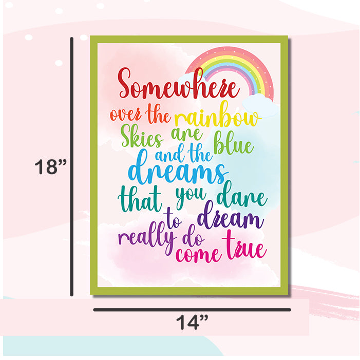 Somewhere Over The Rainbow Quote Wall Art