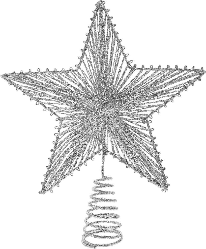 Sparkling Silver Star Christmas Tree Top